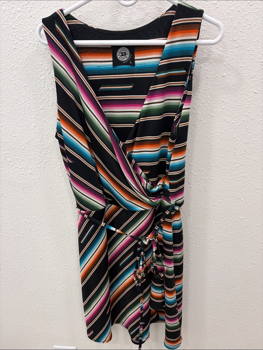 Double D Ranch Serape Striped Faux Wrap Dress
